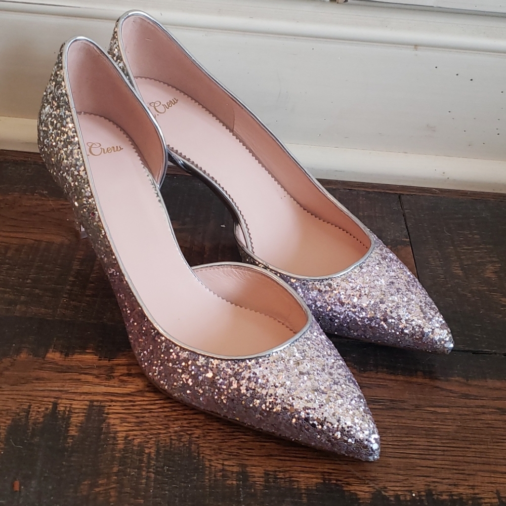 J Crew Colette d'Orsay pumps ombre glitter AA752